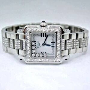 CHOPARD HAPPY SPORT Steel 27mm 7 Floating DIAMONDS, Diamond Bezel & Bracelet